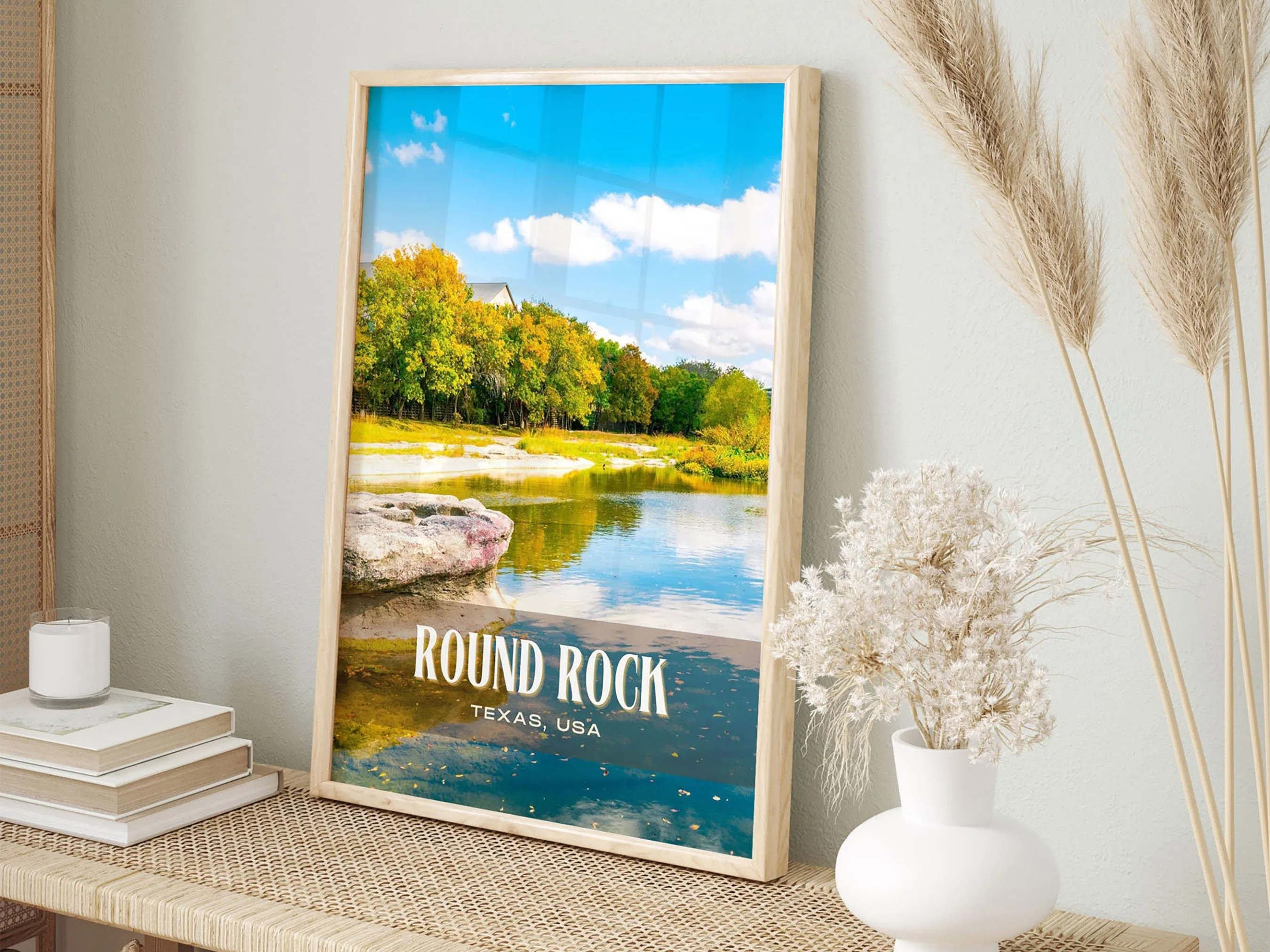 Round Rock Retro Wall Art, Texas, USA